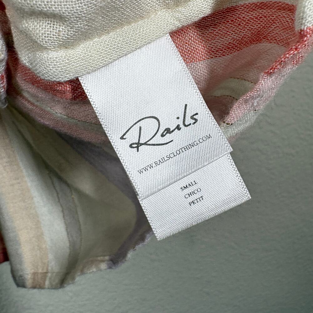 Rails Size Small Mira Juliette Stripe Tank Top Pink Striped Rayon Linen Blend - Picture 7 of 8